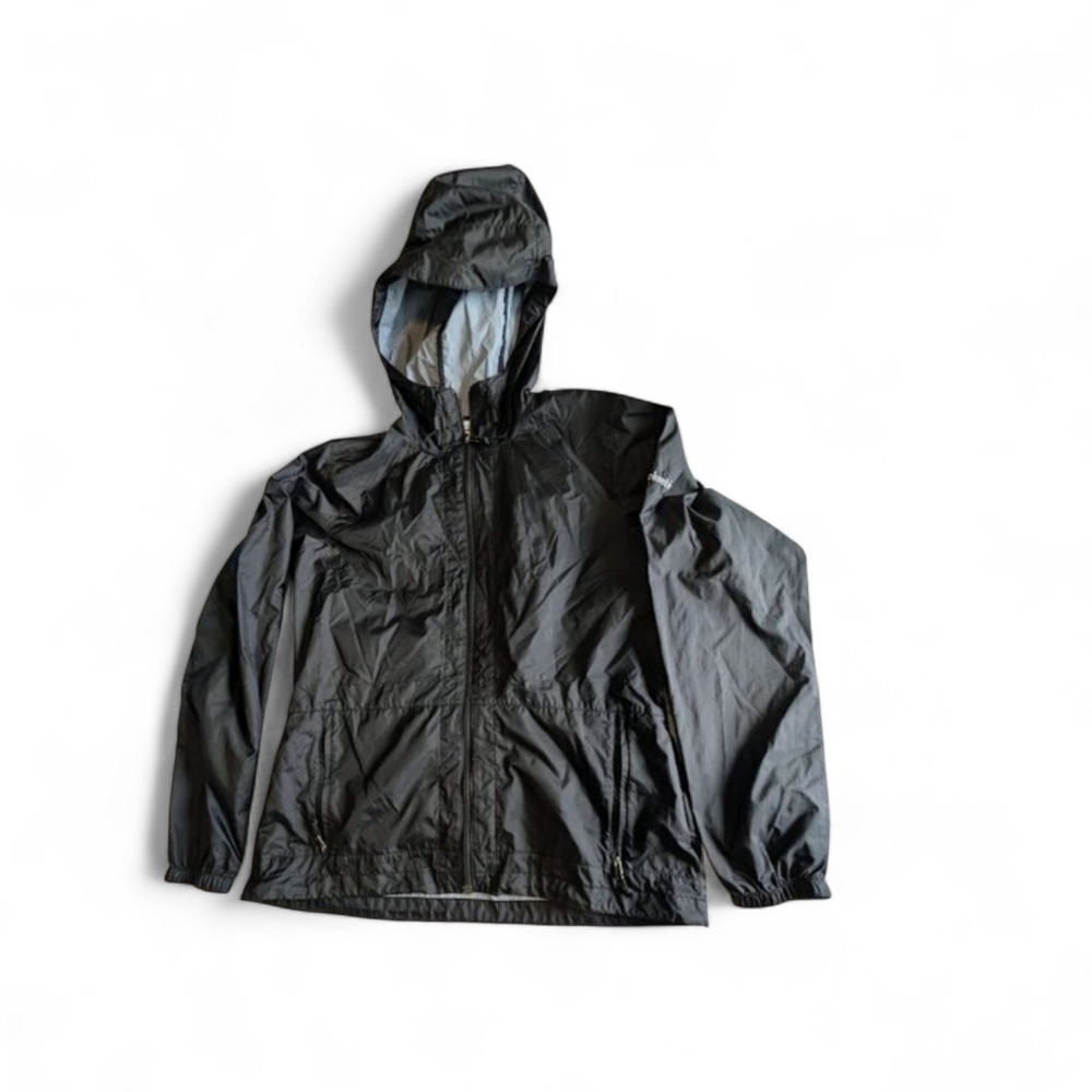 Columbia Black Windbreaker HoodedJacket Hiking Camping Gorpcore Cabincore Men M